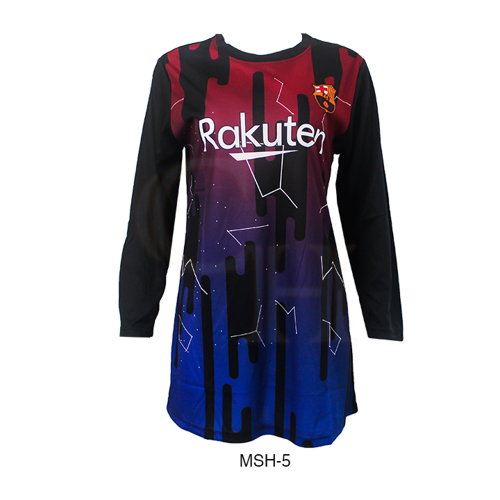 MUSLIMAH DESIGN BARU FUTSAL FOOTBALL CLUB SOCCER PEREMPUAN LENGAN PANJANG KAIN JERSEY FULL PRINTING MSH1. 