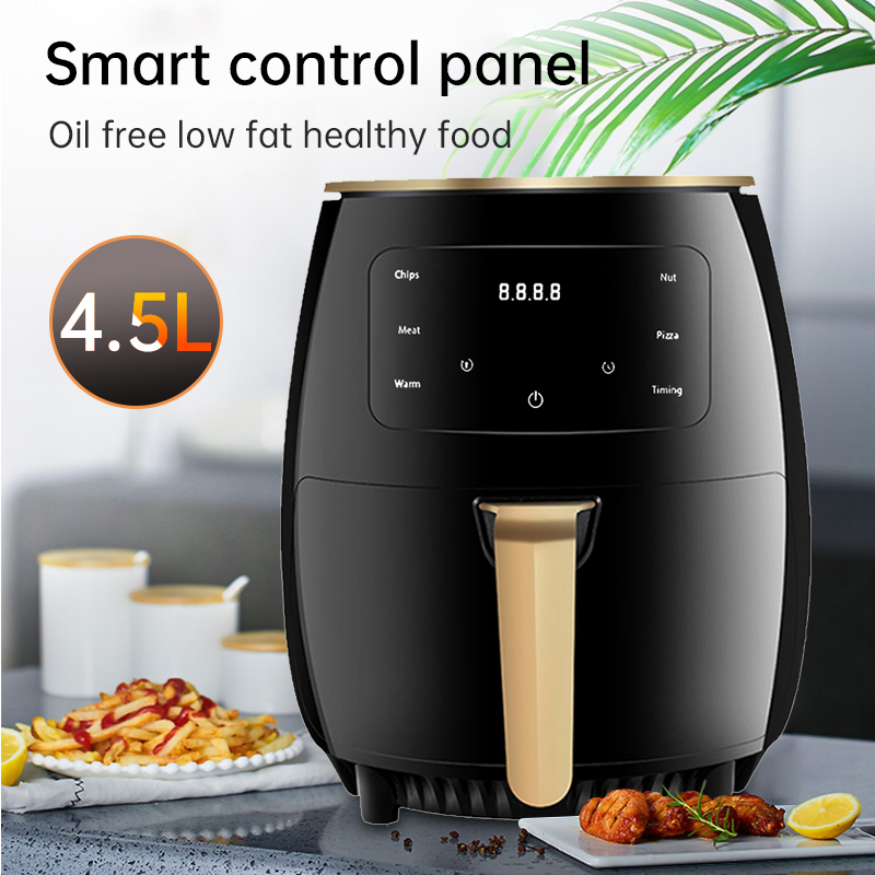 Air Fryer LCD Digital Touch Screen 4.5L ICON Home Multi-function Large  Capacity Fully Automatic Fries Oil-Free Healthy Fryer Cooker Temperature  Control