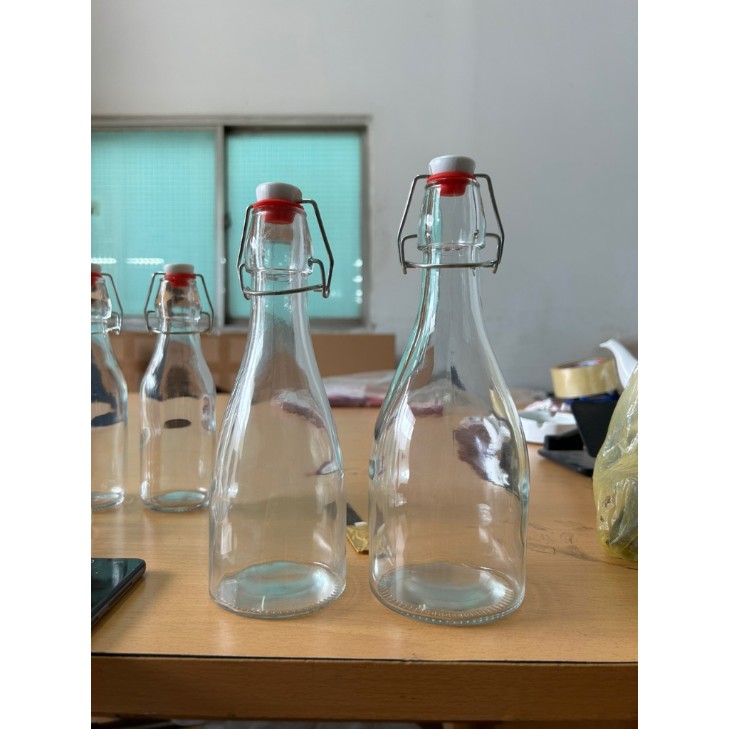 Chai thủy tinh béo gọng sắt 500 ml
