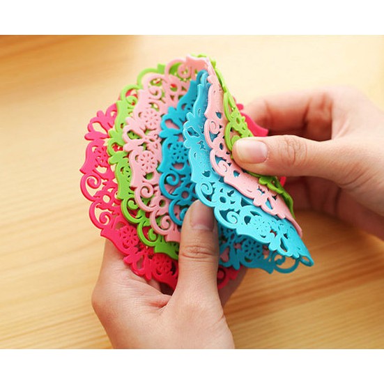 Miếng Lót Ly Hoa Văn Dễ Thương 9cm