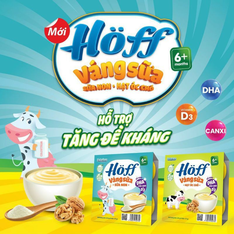 Váng sữa non Hoff vị sữa và hạt óc chó (1 thùng 48 hộp)