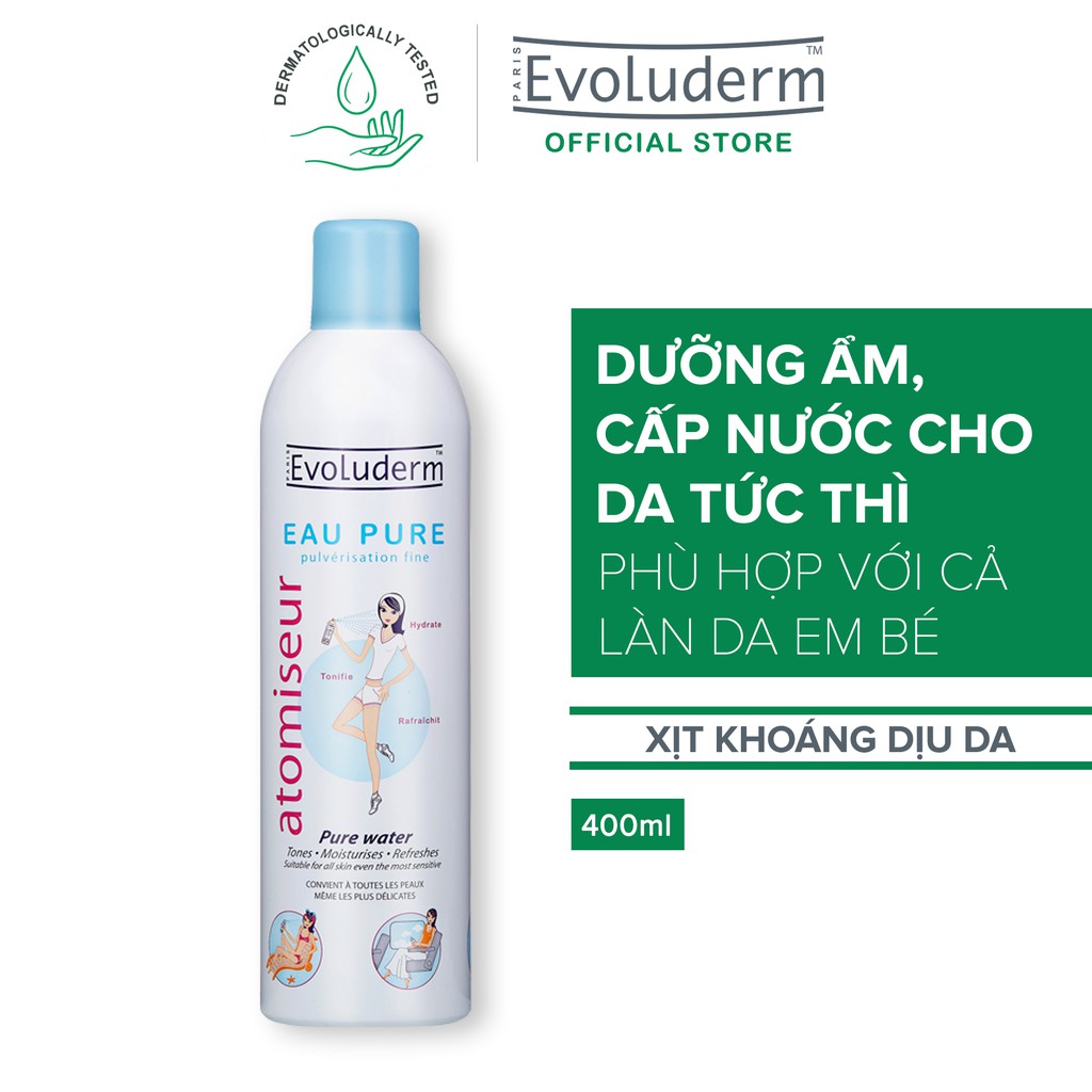 Xịt khoáng cấp ẩm Evoluderm 150-400ml