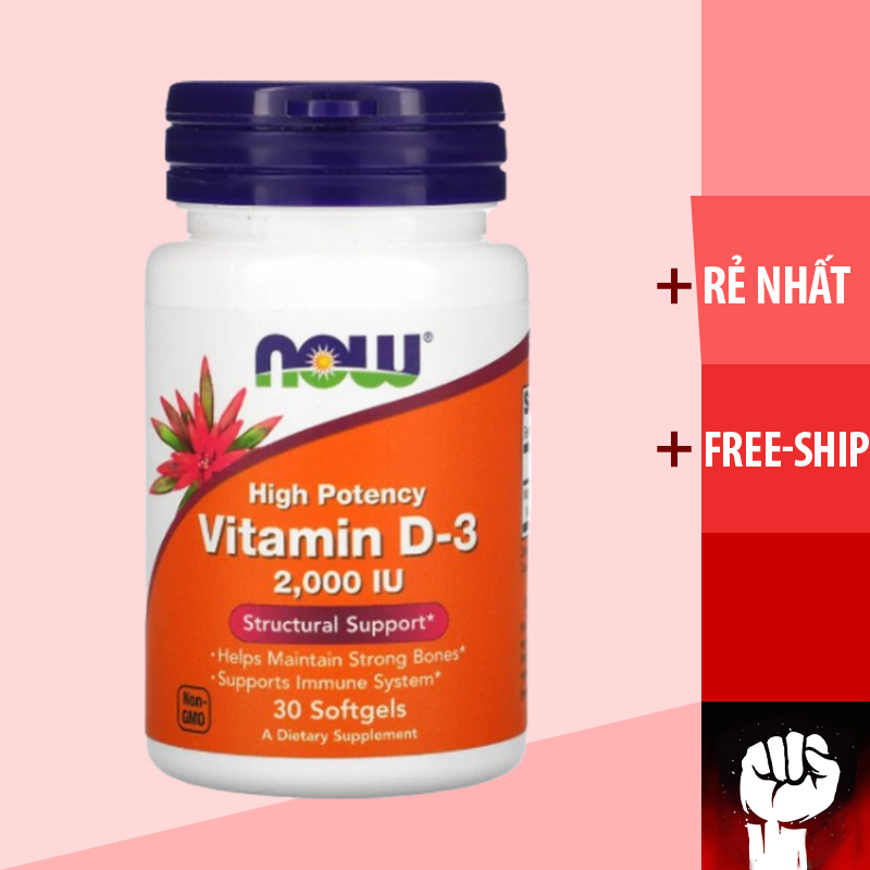Vitamin D3 | Now Vitamin D3 2000IU 240 - 120 viên - Tăng Đề Kháng - Chính Hãng - Muscle Fitness