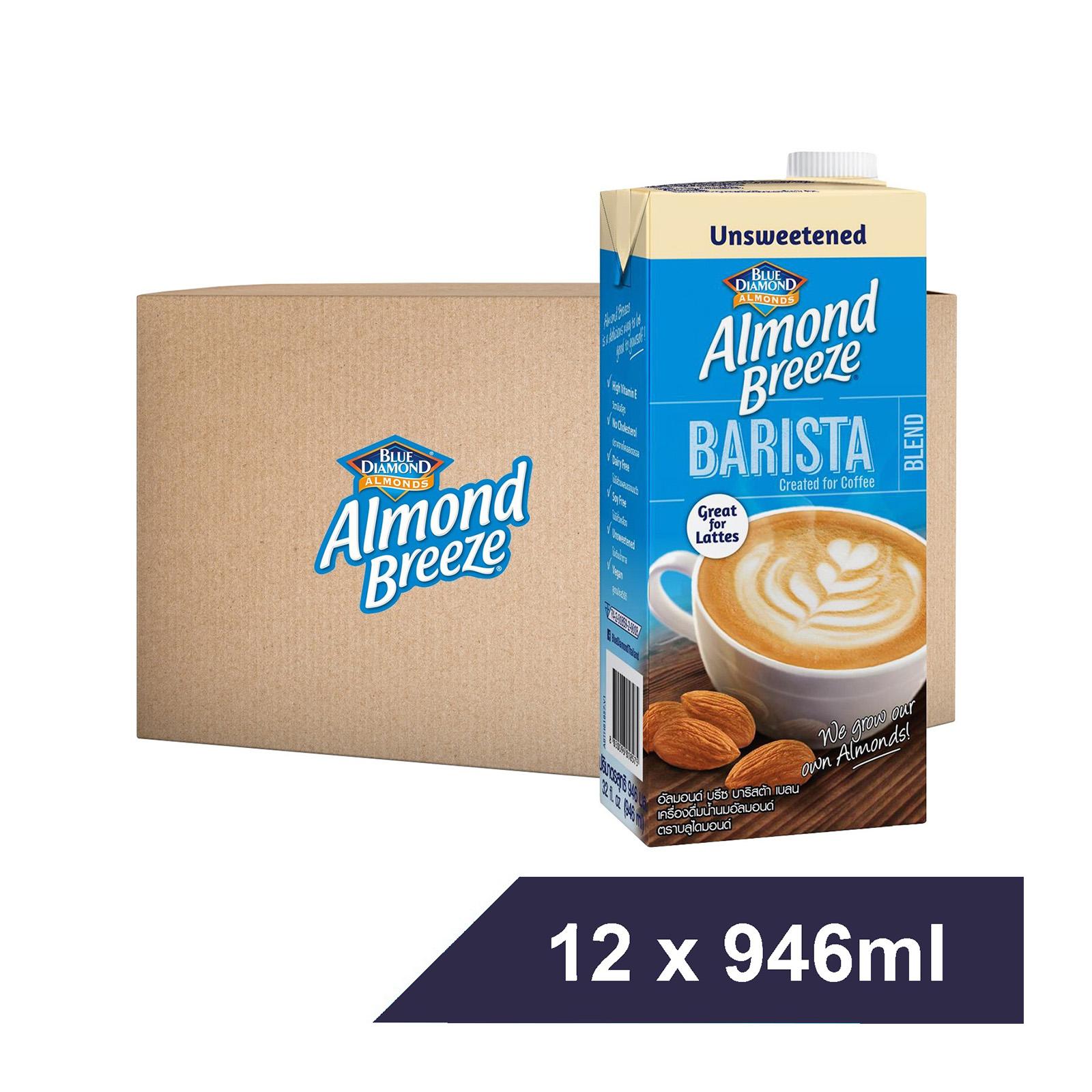 Blue Diamond Unsweetened Almond Breeze Barista Created for Coffee