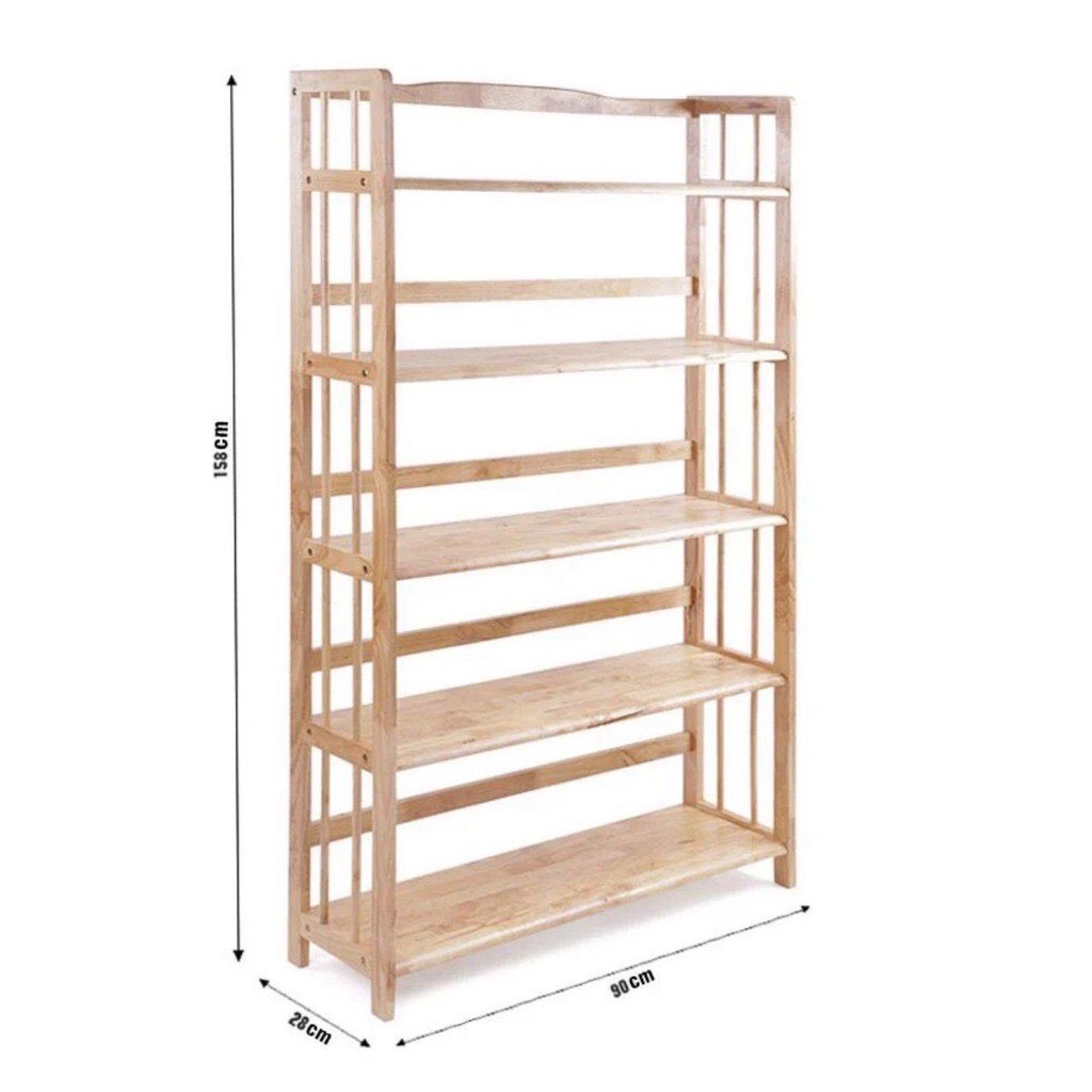 [HCM]Kệ sách gỗ 5 tầng 90cm màu vàng