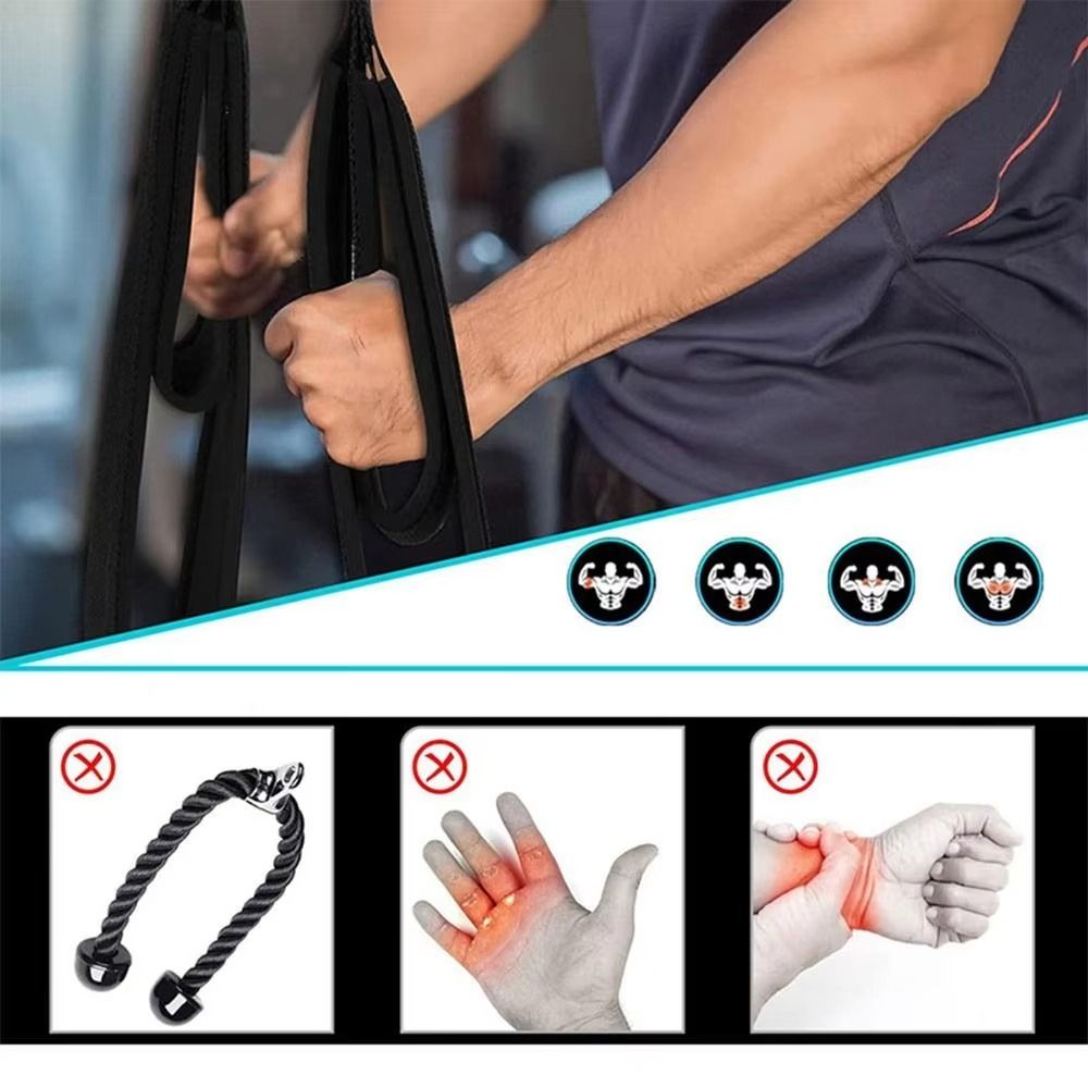 Multiple Exercise Rope Fitness Equipment Anti-Slip Long Triceps Strap Muscle Training Exercise ...