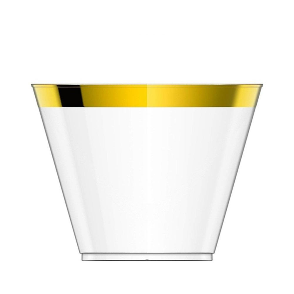gold trim plastic cups