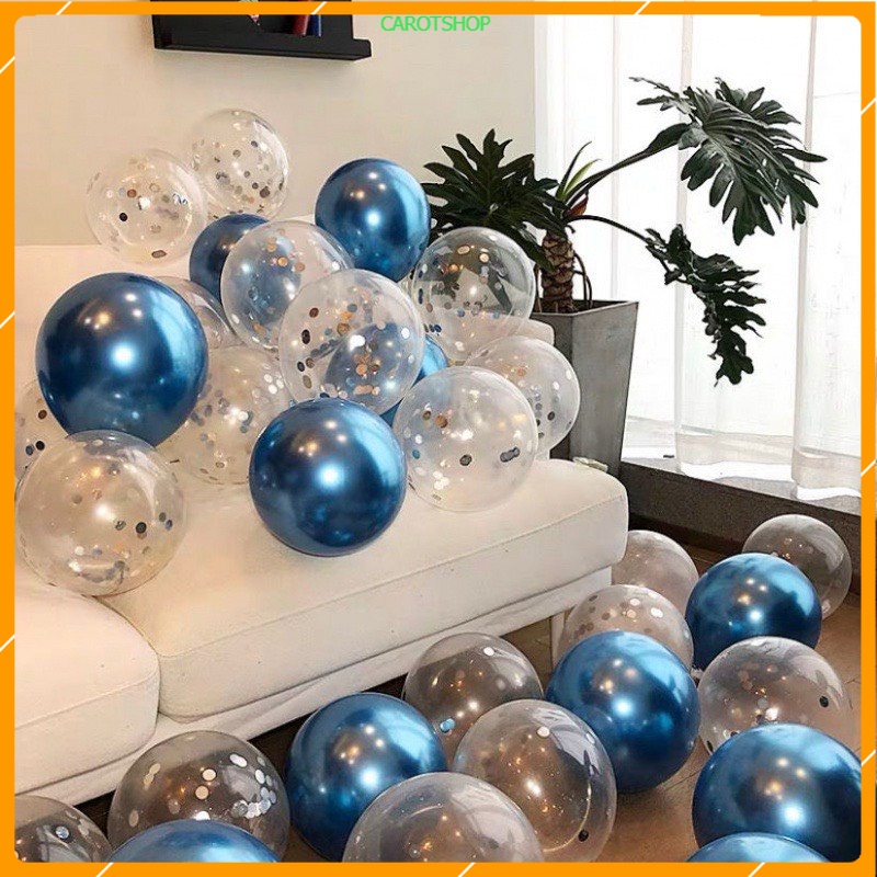[DANANG]Bóng Trong Suốt Lồng Nhũ Sequin Size 12 Inch