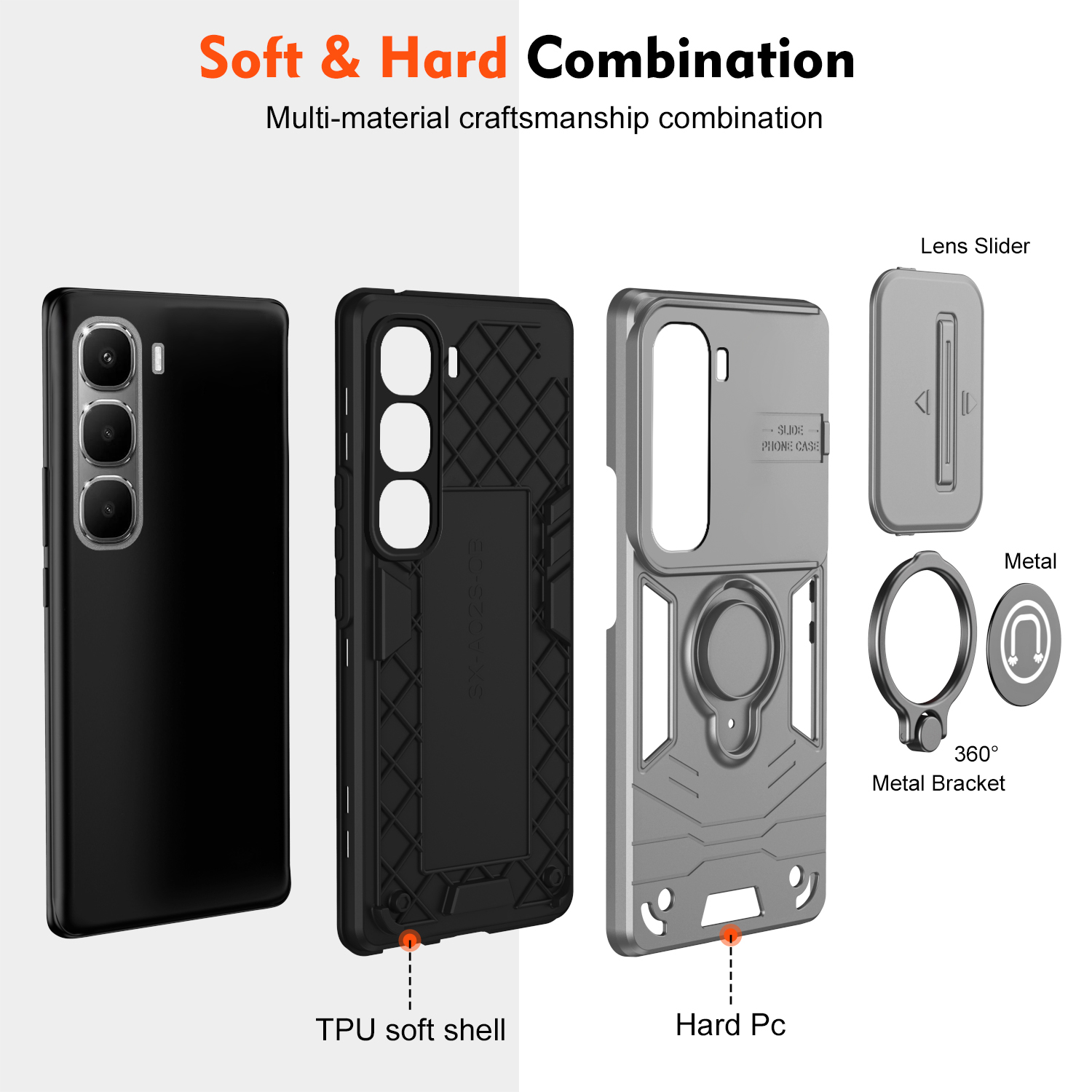 For infinix Hot 50 50i 60i 50 60 Pro Plus case Shockproof Armor Bumper Stand with Holder Ring Cover casing For infinix Note 50X 50S 50 Pro Phone casing.