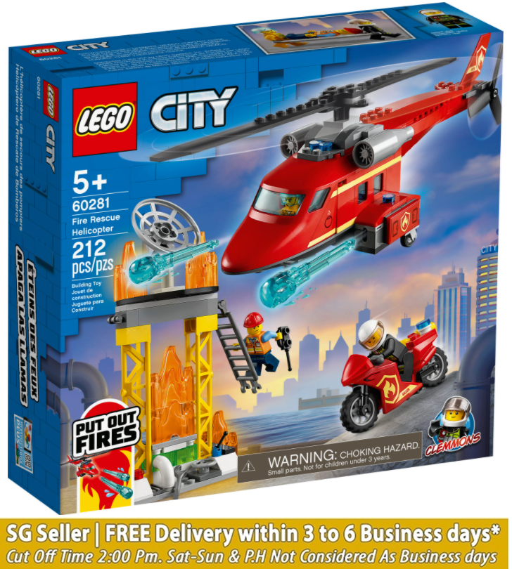 lego city fire rescue helicopter building kit 60281