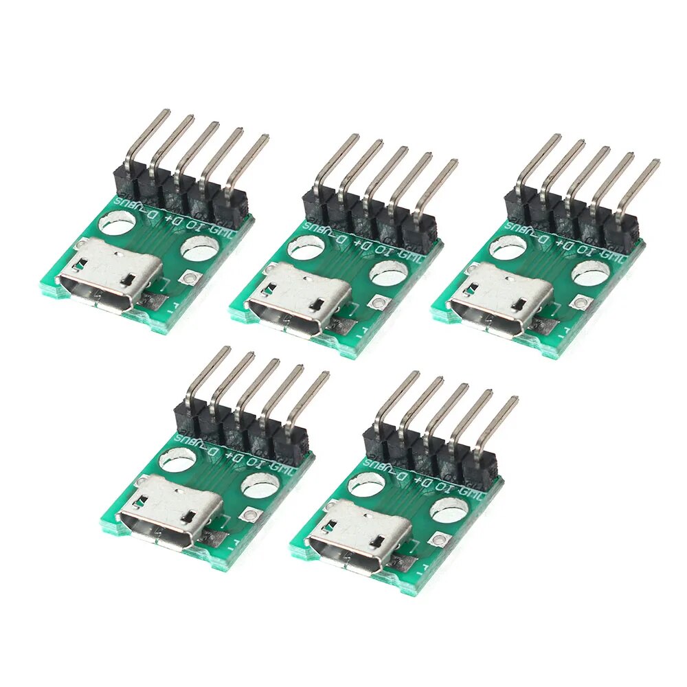 10PCS MICRO to DIP 5P PCB MICRO PCB Test board USB Female 2.54mm