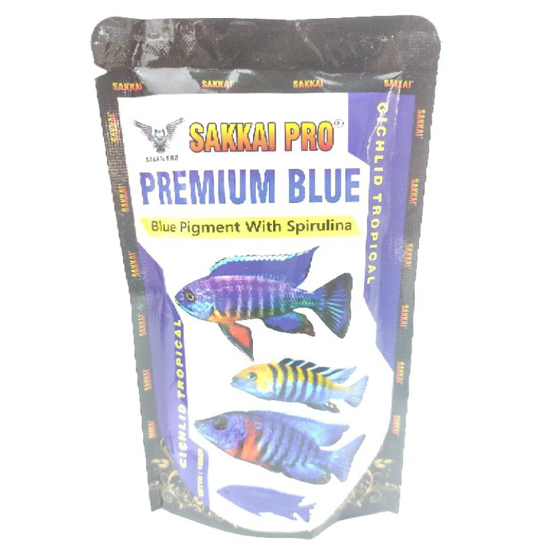 Makanan ikan CICHLID SAKKAI PRO PREMIUM RED, BLUE, YELLOW 100GR