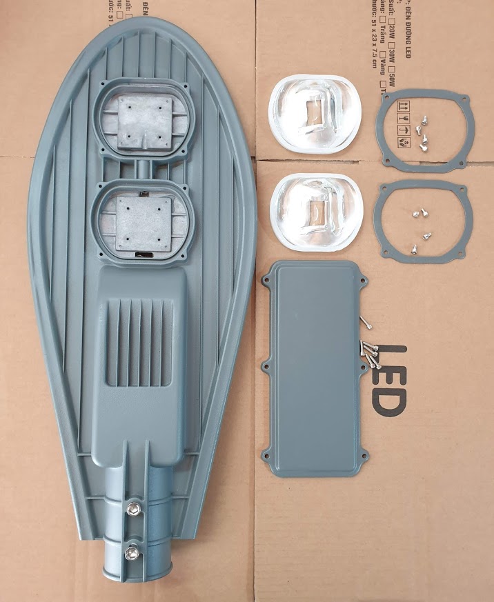 Vỏ đèn đường lá 100W loại 2 mắt led