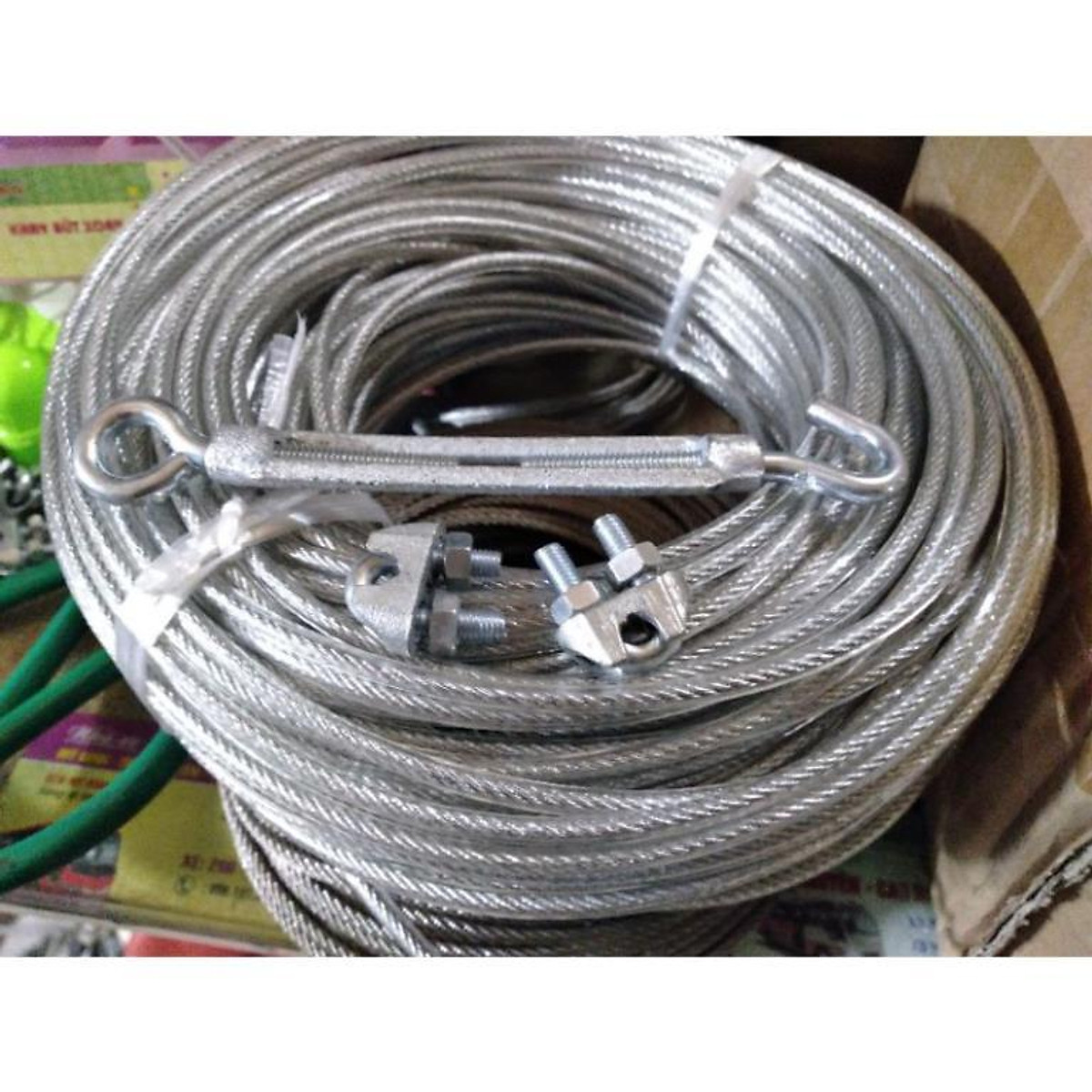 Dây cáp thép bọc nhựa 3mm đa năng dùng phơi quần áo phơi đồ ngoài trời trong nhà tiện lợi
