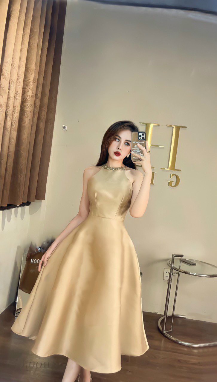 Đầm tapata cổ yếm xinh lung linh ld 22
