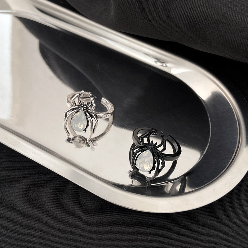 1Pc/2Pcs Vintage Punk Spider Rings For Women Men Trendy Temperament Jewelry Gift. 