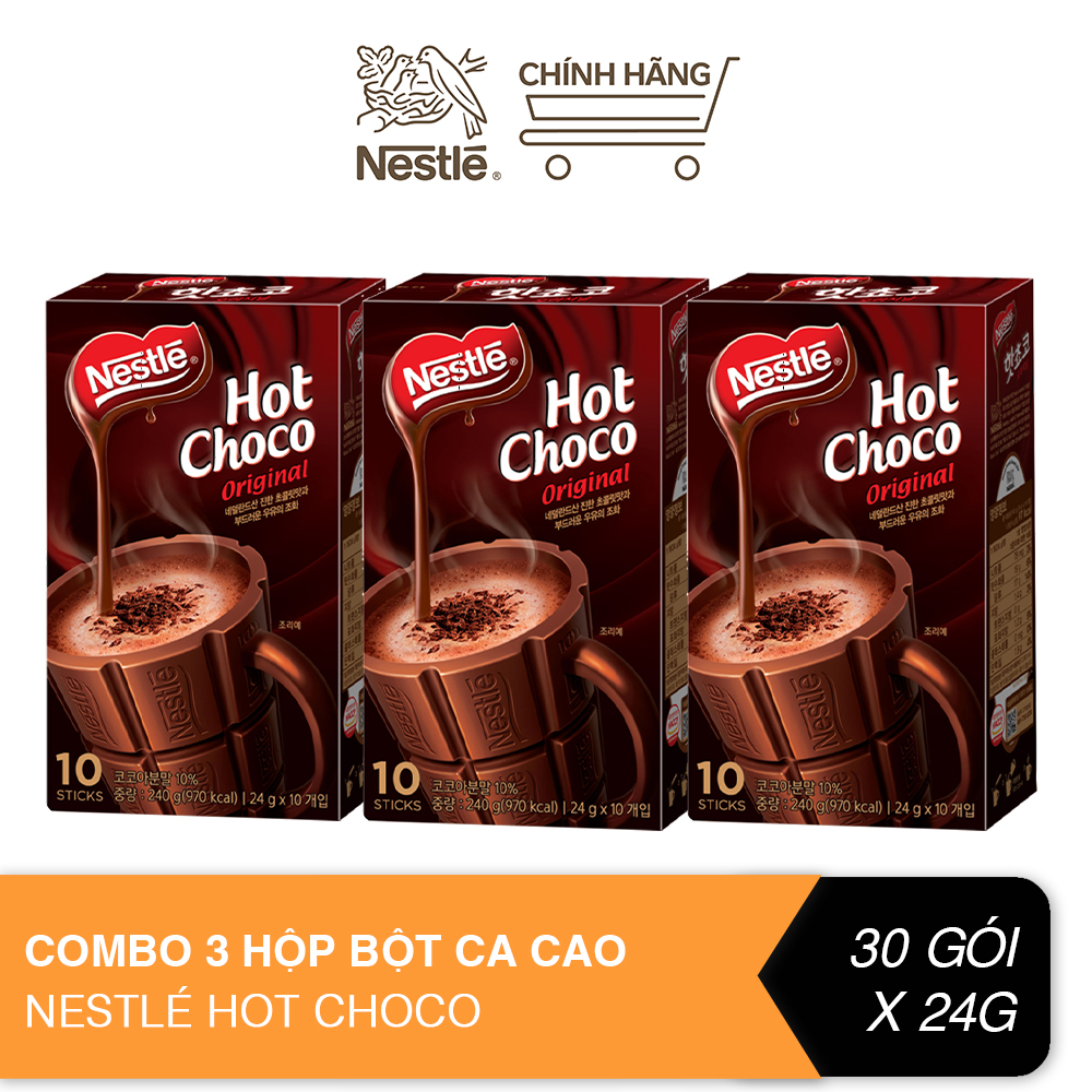 Combo 3 hộp bột cacao Nestlé® Hot Choco (10 gói x 24g)