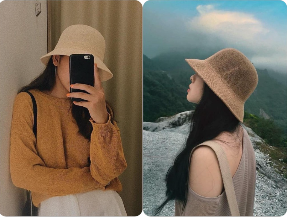 Nón mũ cói chữ M đi biển