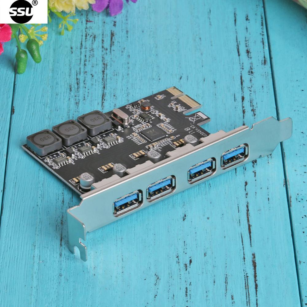 Ssu u3v04s+ 4 port usb 3.0 pcie expansion card pci express usb hub adapter