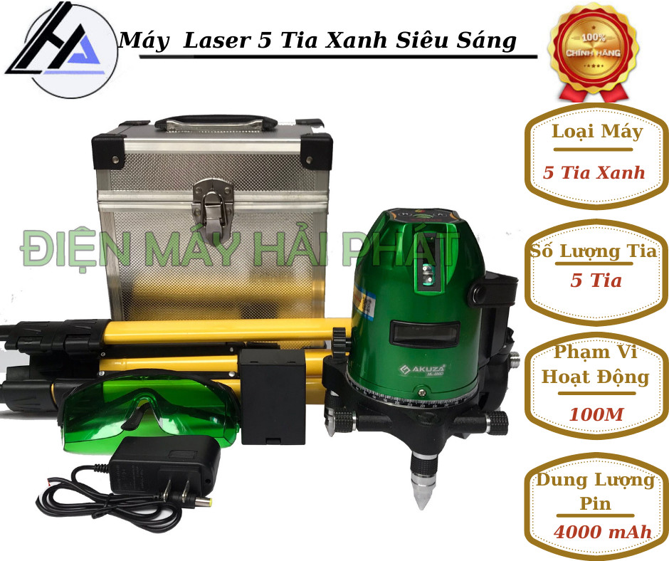 Máy cân bằng laser 5 tia xanh AKURA 686D cao câp - Máy laze cân bằng- Máy bắn cốt 5 tia xanh Akuza 686Dbảo hành 6 tháng
