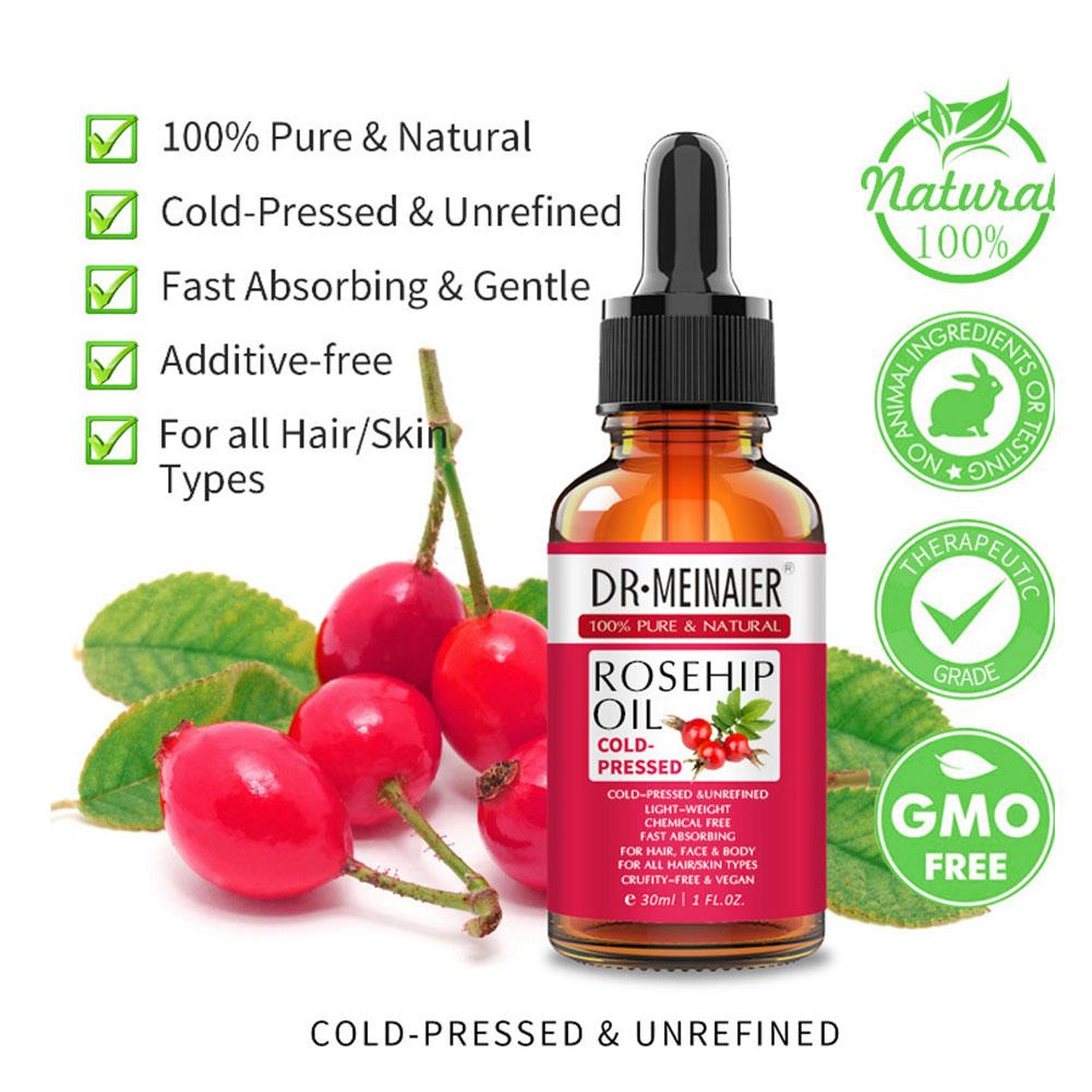 Rosehip Essential Oil Natural Oil Face Anti Aging Wrinkle Facial Moisturizer Serum Scar Skin Massage Care Gua Treatment Sha G3H4. 