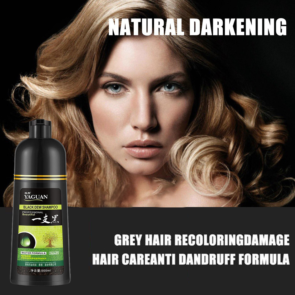 500ml Black Hair Shampoo Herbal Hair Dye shampoo White Hair into Black
