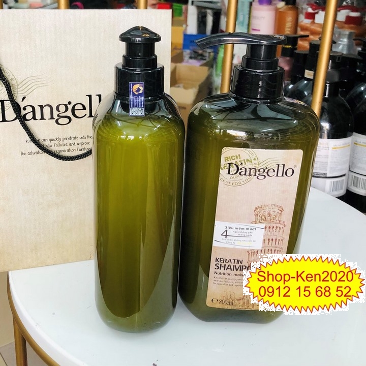Cặp dầu gội xả Dangello Keratin 800ml x2 siêu mượt tóc