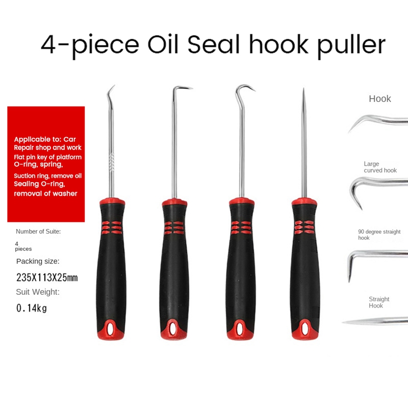 4-Pack Precision Hook and Pick Set for Automotive Hand Tools