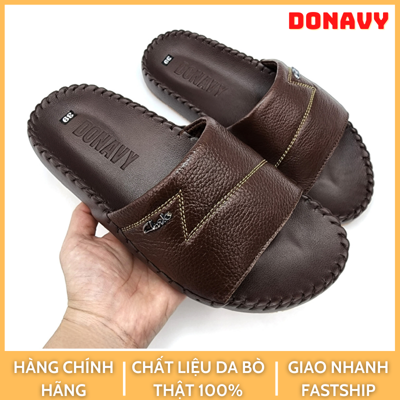DÉP NAM DA BÒ THẬT 100% HÀNG XUẤT KHẨU THIẾT KẾ KIỂU CHỮ Z THỜI TRANG QN.Z