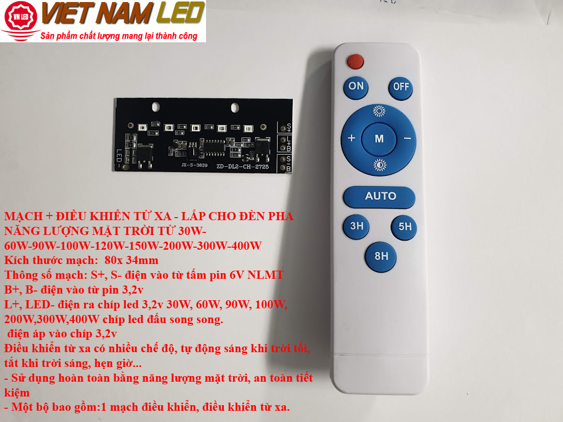 Mạch điều khiển chip led 300w lắp cho đèn pha 300w năng lượng mặt trời