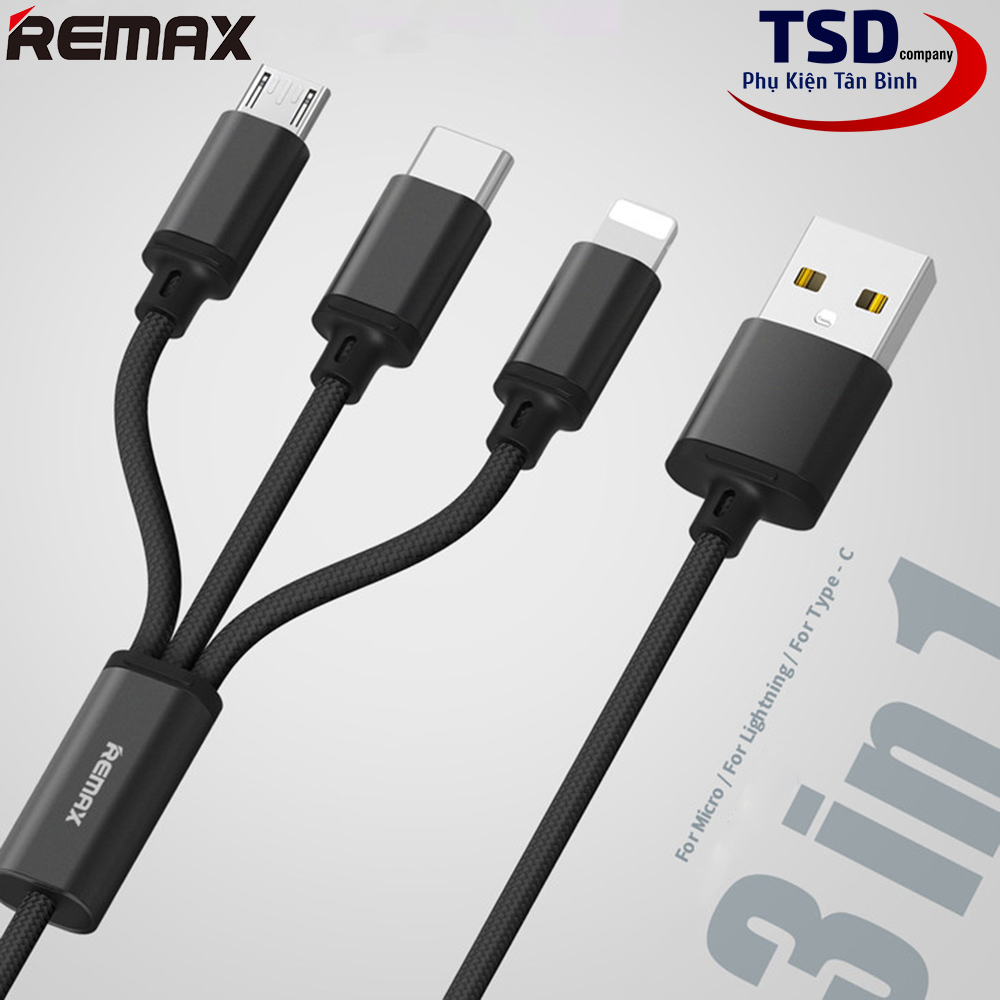 Cable Remax 3 Head RC-131TH (Lightning - Micro USB - Type C)