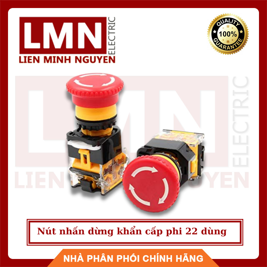 Nút nhấn dừng khẩn cấp phi 22 dùng cho hộp tủ điện