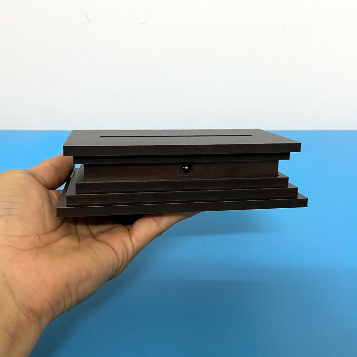 [HCM]Đế đèn 3D bằng gỗ kiểu dáng tam cấp - 16 màu có remote