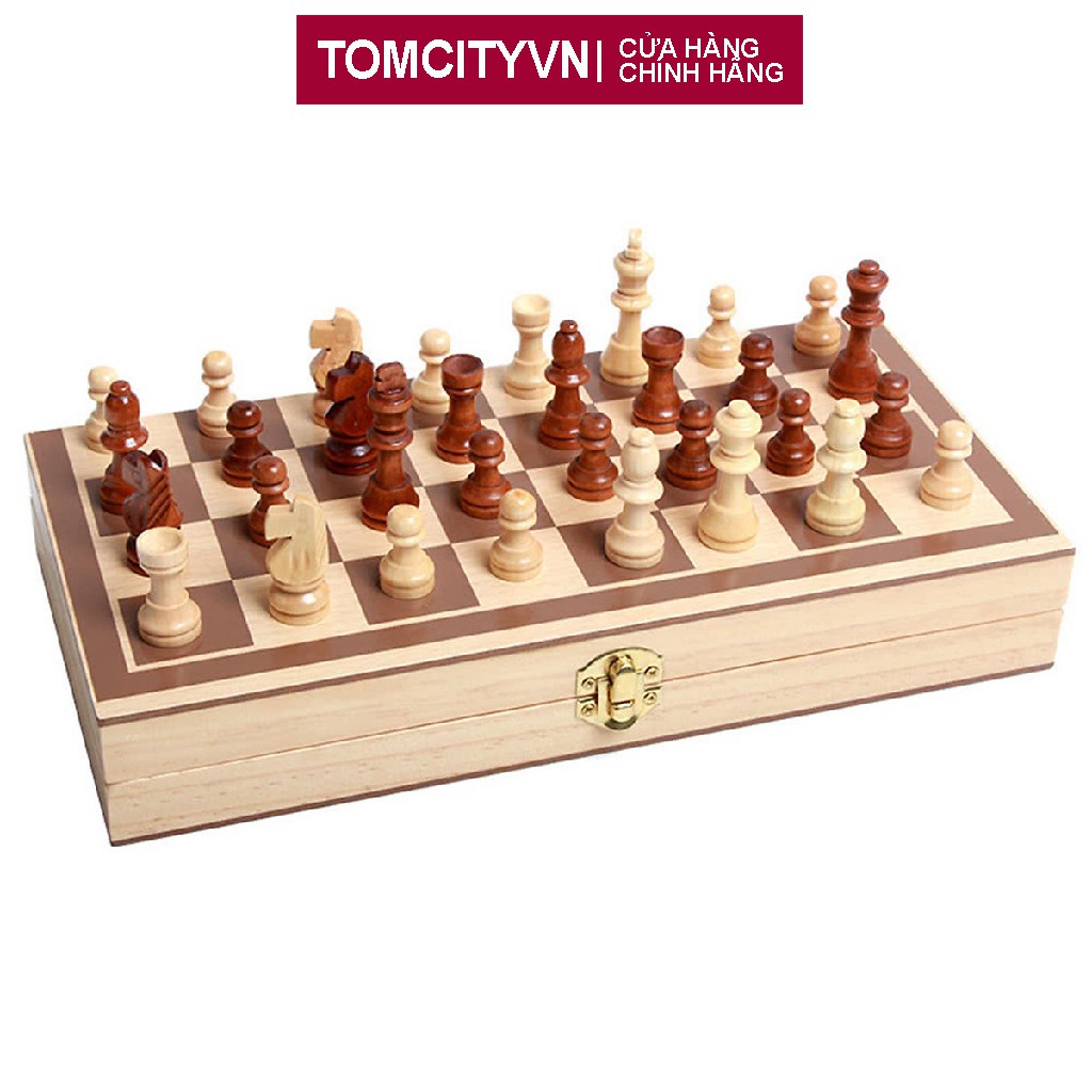 Cờ vua gỗ nam châm cao cấp 29*29cm và 39*39cm (tặng kèm 2 hậu)