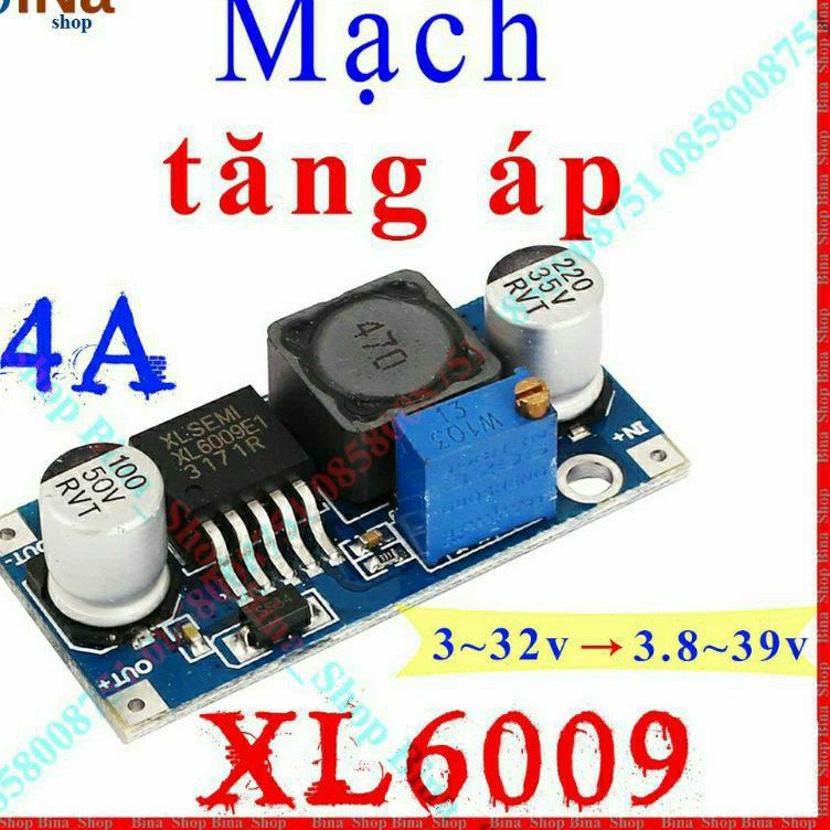 012 module nâng áp dc-dc xl6009 4a 3-32v- 5-35v mạch tăng áp boost