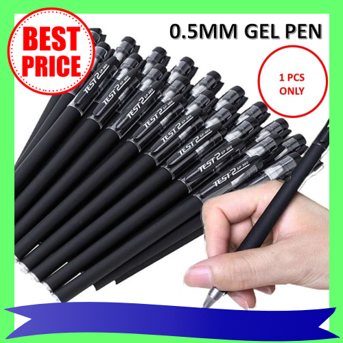 Test 2 GP-380 Black Gel Pen Pack of 6 - Sleek and Smooth for Effortless  Writing