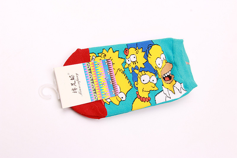 Vớ ngắn cổ simpson vàng tất ngắn cổ hoạt hình hàn nhật vớ cổ ngắn nam nữ cotton phong cách ulzzang
