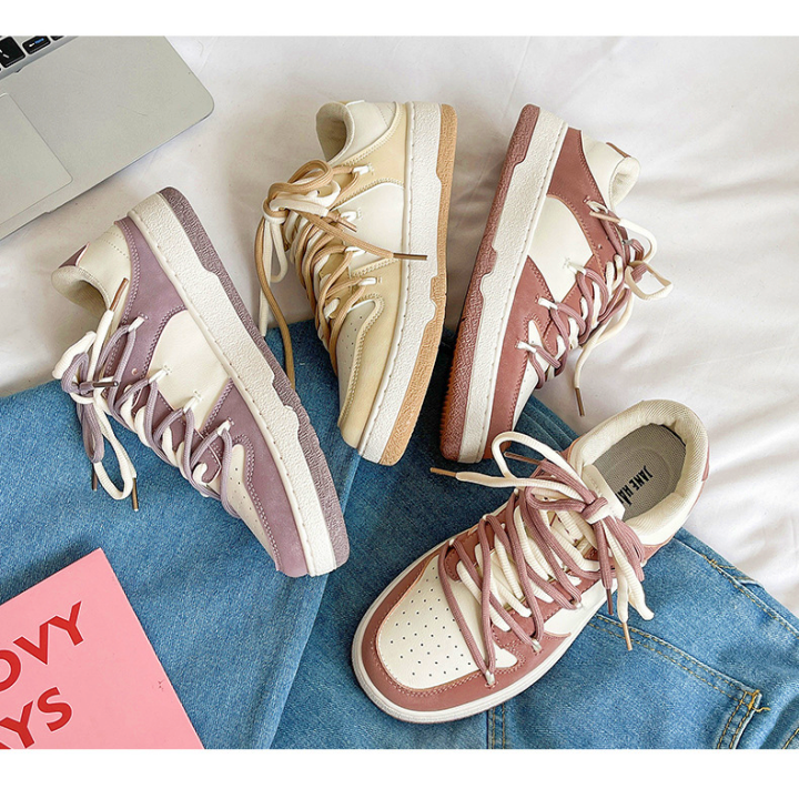 Giày nữ ,Giày Thể Thao Nữ Màu Basic Chất Liệu Da Mềm LADYKID 68790