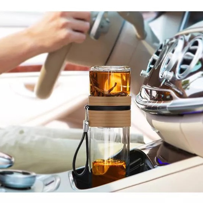 Bình lọc trà travel Samadoyo C001C (nâu) 238mL