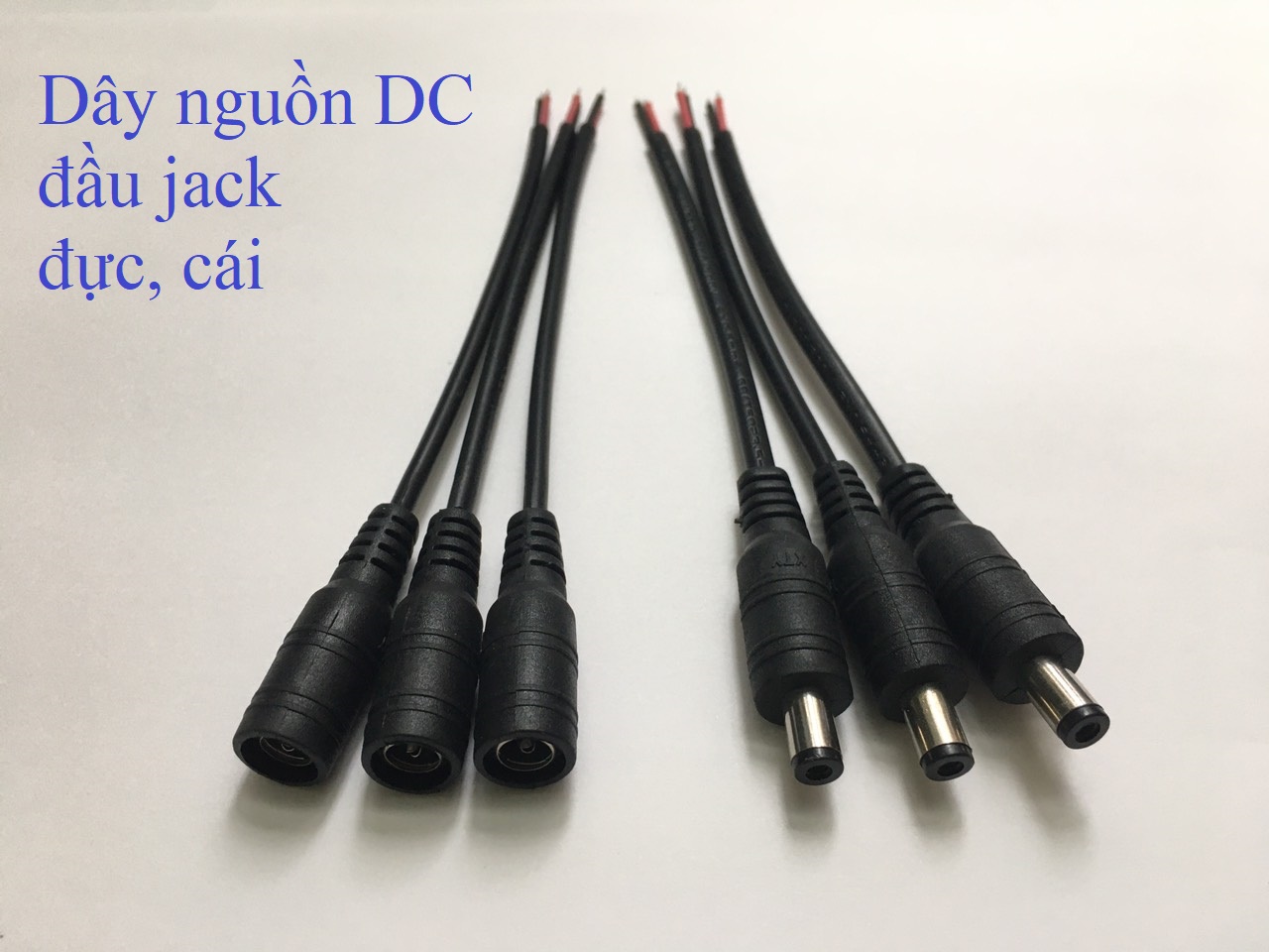 Dây nguồn DC đầu jack Đực, Cái 5.5x2.1mm