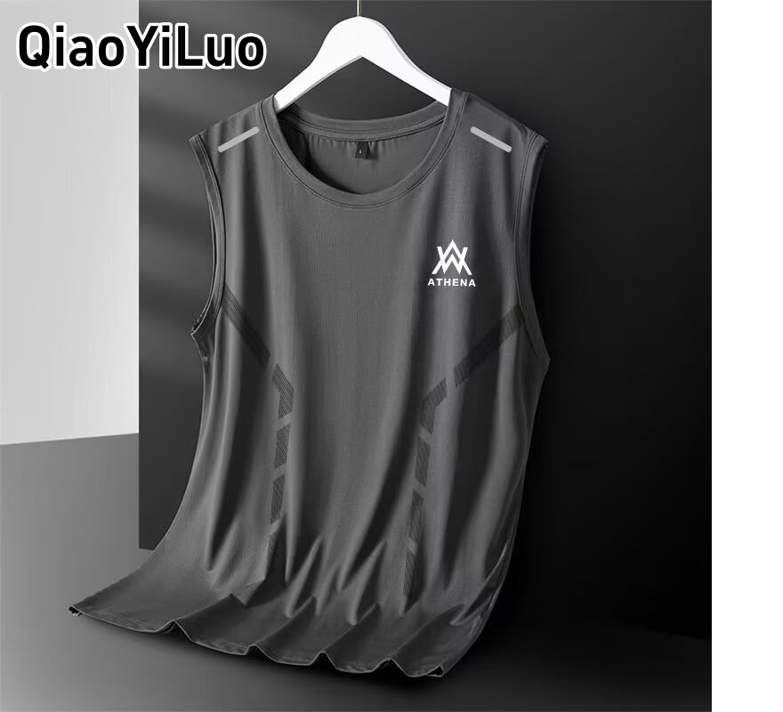 QiaoYiLuo áo thun nam tay ngắn dành cho tập gym và thể thao, áo ba lỗ loại khô nhanh