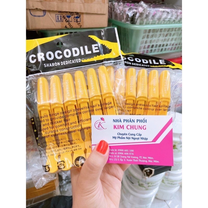 Bộ 6 cái kẹp cá sấu (Kẹp mỏ vịt) chia tóc Toni & guy