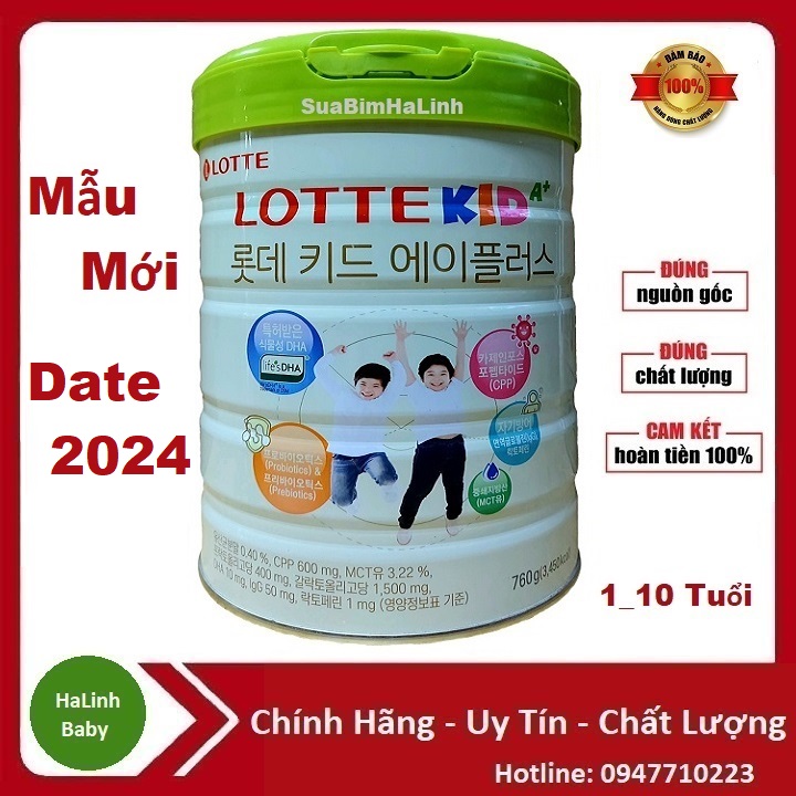Sữa bột Lotte kid 750g cho trẻ 1_10 tuổi (Date 2025)