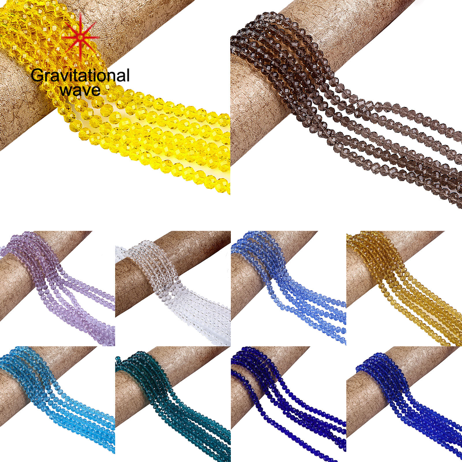 Gravitational wave DIY Jewelry Accessories Artificial Crystal Flat Loose Beads String Home Decor