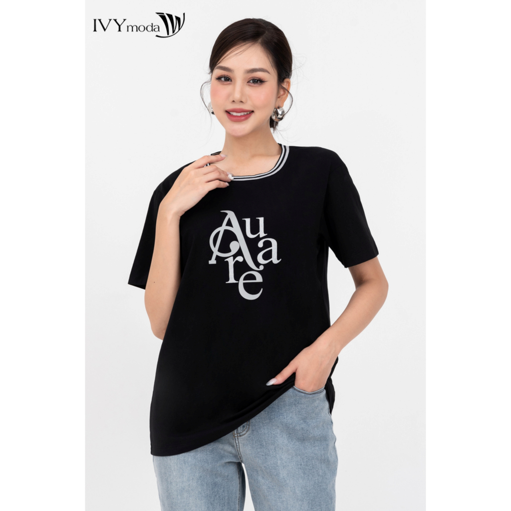 Áo thun Auare ( viền cổ màu ngẫu nhiên) IVY moda MS 57M8381