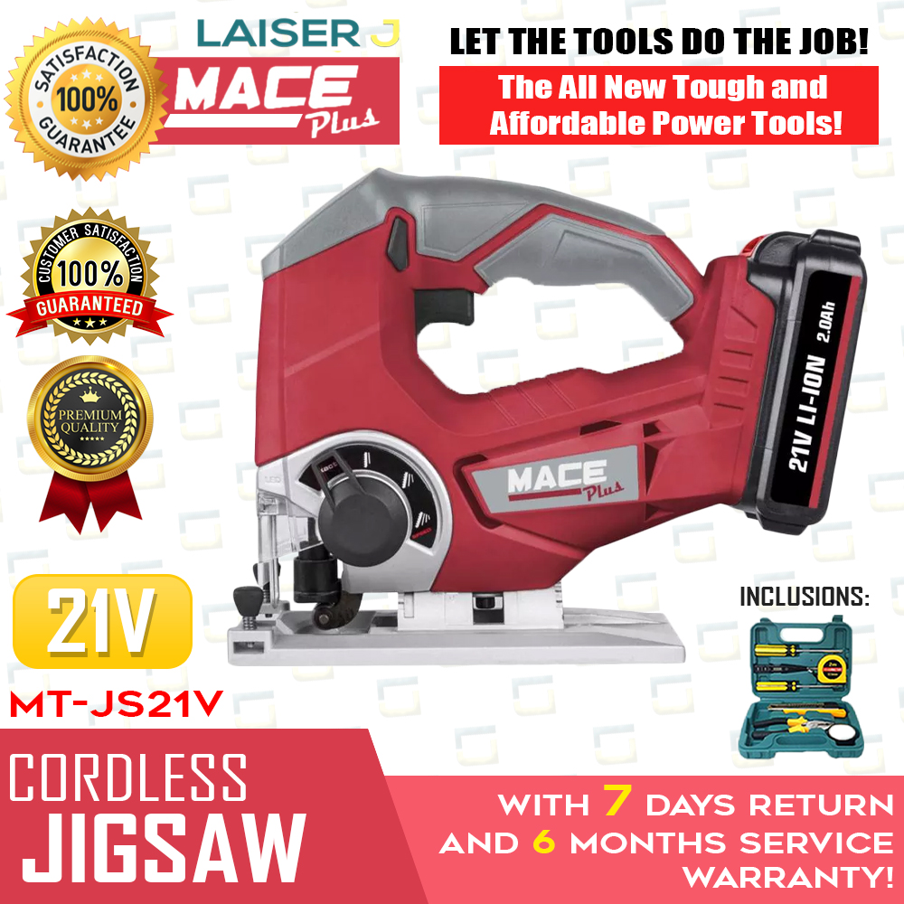 Mace Plus Cordless Jigsaw 21V +1 PC Batter and Charger MTJS21V +Hand