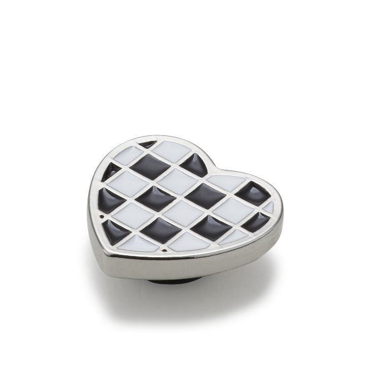 Phụ kiện Jibbitz™ Charm Silver Checkerboard Heart