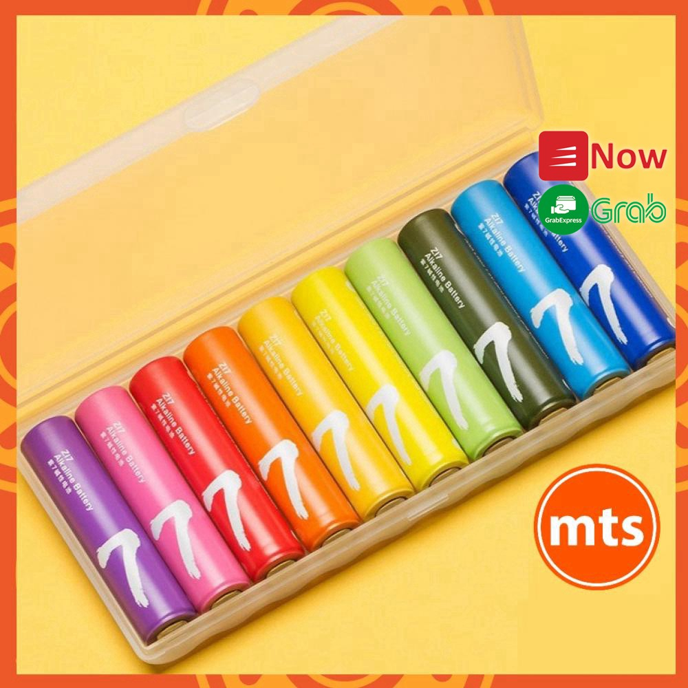 Pin aaa alkaline xiaomi youpin zmi rainbow số 7 - 1 vỉ 10 viên, pin đũa 3a pin xiaomi zmi số 7 chính hãng