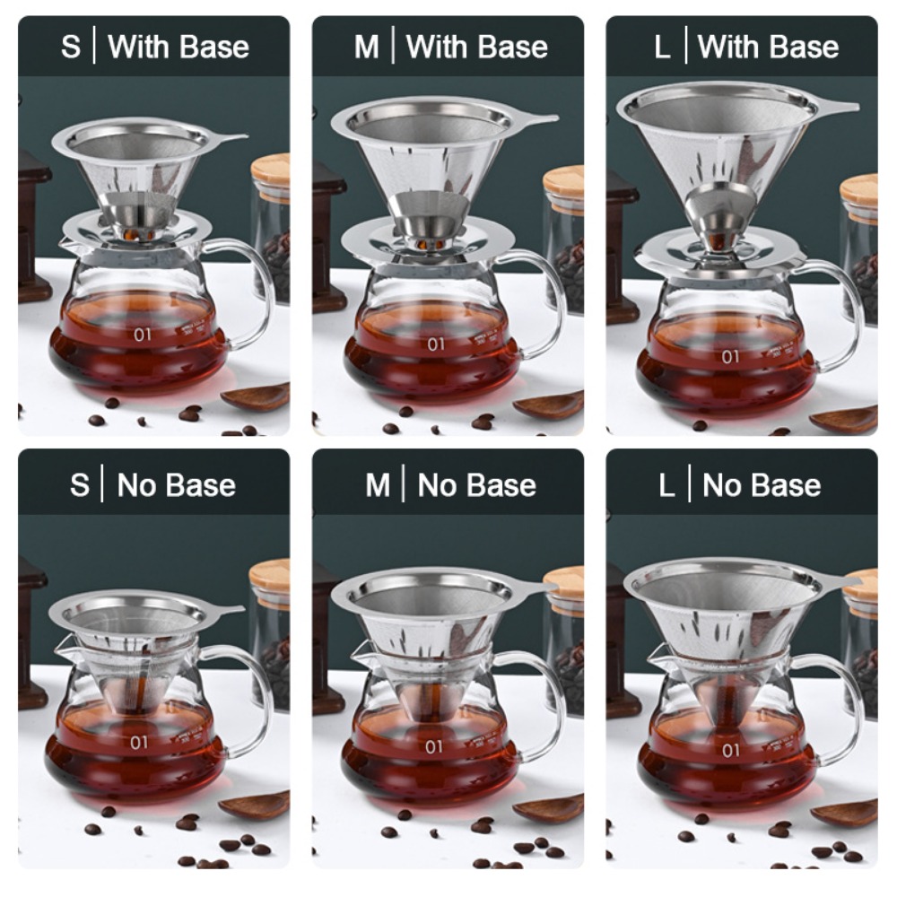 INSURRMOUNTABLE GREEABLE83IN5 Holder Double Layer 304 Stainless Steel Coffees Drip Mesh Basket Tools Coffee Filter Tea Filter