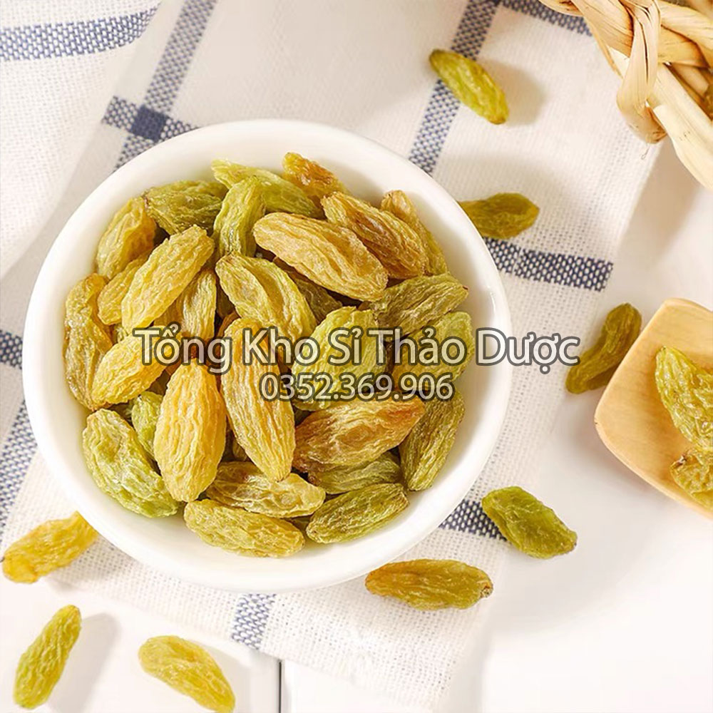 Nho khô xanh không hạt 1kg (nho ăn vặt, làm bánh)